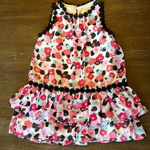 Kate Spade Pink/Black Multicolor Floral Sleeveless Dress